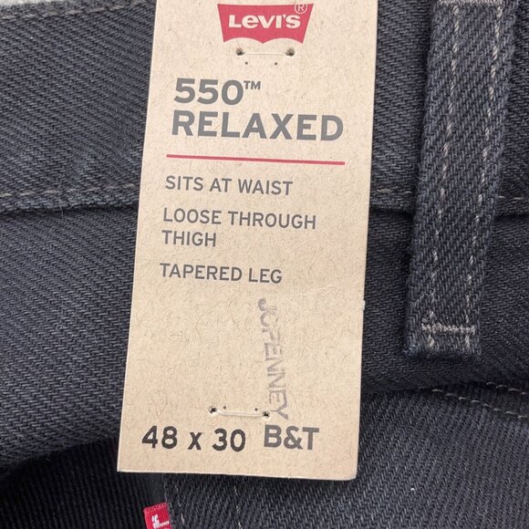 Levis 550 Jeans Men 48W x 30L‎ BT Black Relaxed Taper Leg High Rise Cotton NWT - Picture 6 of 14